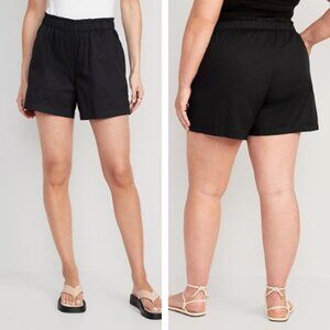EUC Old Navy Women’s High Waisted Poplin Shorts NWT Size 2X (Black)